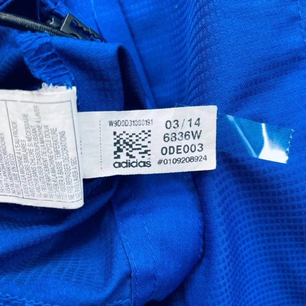 GVSU Adidas G7 Soccer Jacket Blue Hooded Lightweight‎ Full Zip Men's Medium